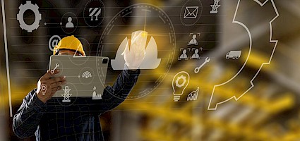 Darstellung der digitalen Transformation am Bau durch KI