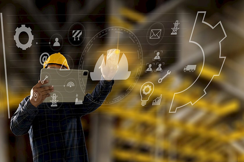 Darstellung der digitalen Transformation am Bau durch KI
