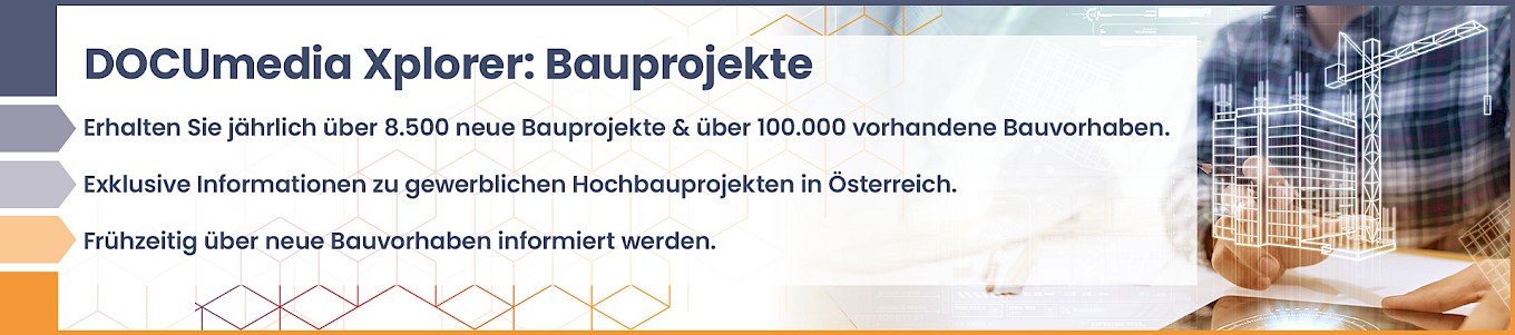 DOCUmedia Xplorer: Bauprojekte und exklusive Informationen zu Hochbauprojekten.