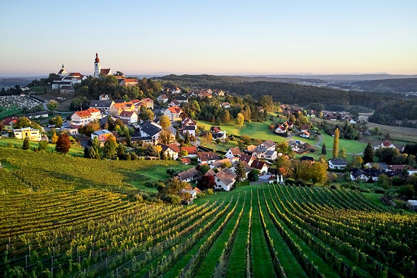 Ansicht eines ländlichen Bezirks in Österreich