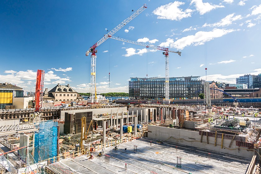 Luftaufnahme einer Großbaustelle - Hochbau